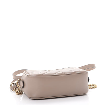 Gucci Calfskin Matelasse Mini GG Marmont Chain Shoulder Bag Nude 4 of 7