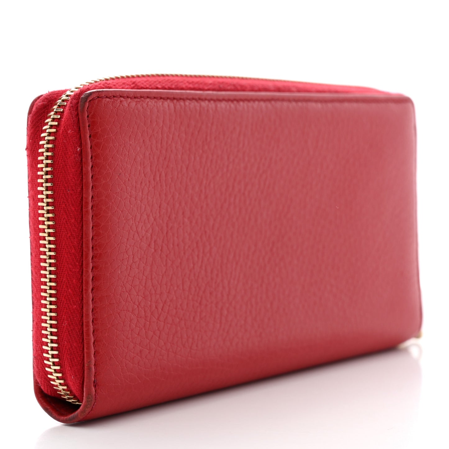 Pebbled Calfskin Soho Zip Around Wallet Red