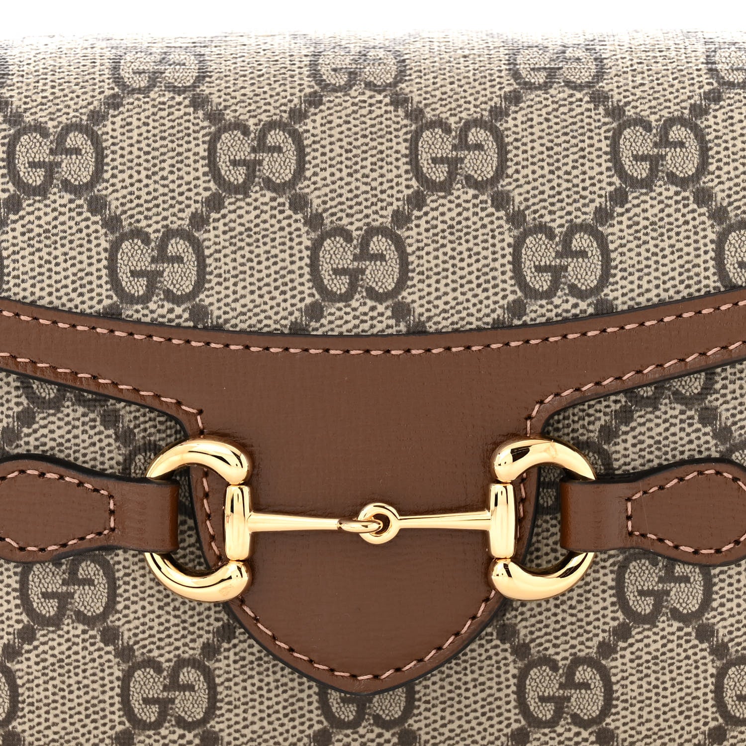 Gucci GG Supreme Monogram Mini Horsebit 1955 Shoulder Bag Beige Brown Sugar 8 of 11