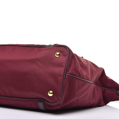 Prada Tessuto Nylon Saffiano Tote Granato 8 of 9