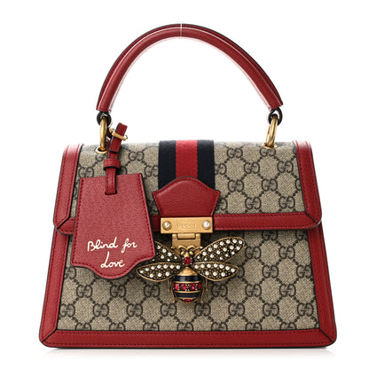 Gucci GG Supreme Monogram Small Queen Margaret Top Handle Bag Red 1 of 10