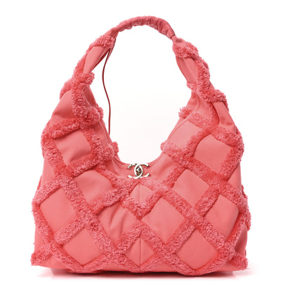 Chanel Cotton Canvas Large CC Embrace Hobo Coral 1 of 13