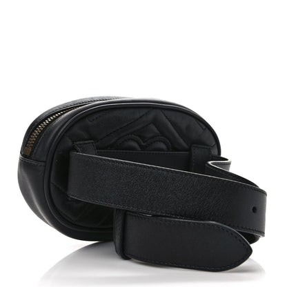 Gucci Calfskin Matelasse GG Marmont Belt Bag 75 30 Black 3 of 9