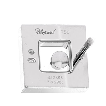 Chopard 18K White Gold Happy Diamonds Square Earrings 4 of 5