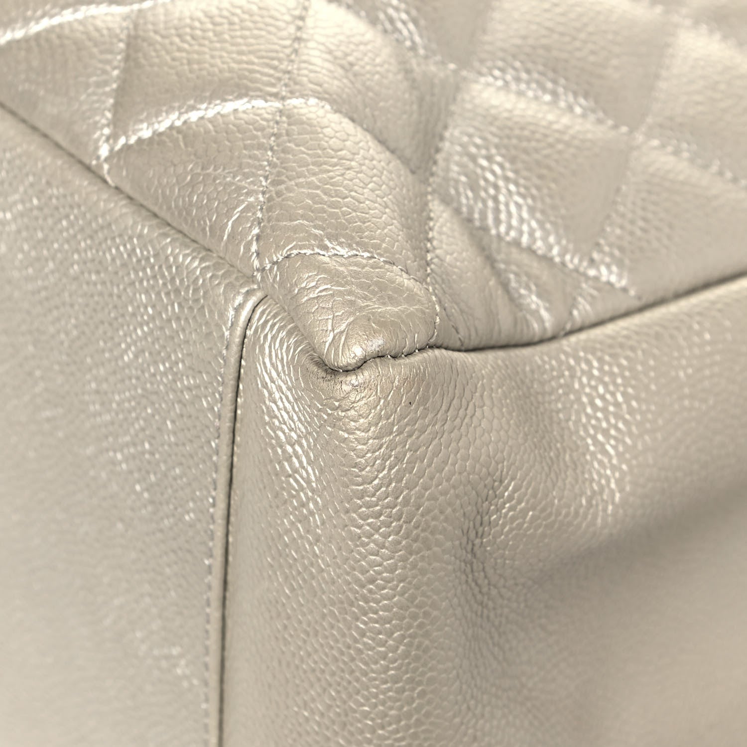 Chanel Metallic Caviar Quilted Grand Shopping Tote GST Pearl 10 of 15