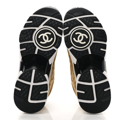 Chanel Suede Calfskin Printed CC Sneakers 36 Beige 5 of 8