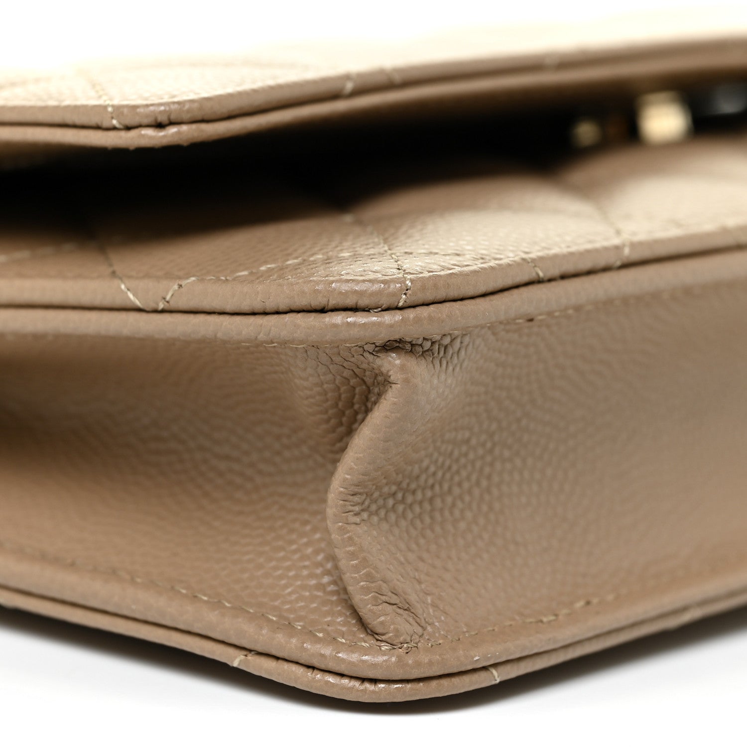 Chanel Caviar Quilted Wallet On Chain WOC Beige 9 of 13