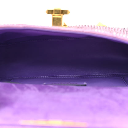 Valentino Garavani Crystal Suede Small Roman Stud Shoulder Bag Light Amethyst Glicine 5 of 9