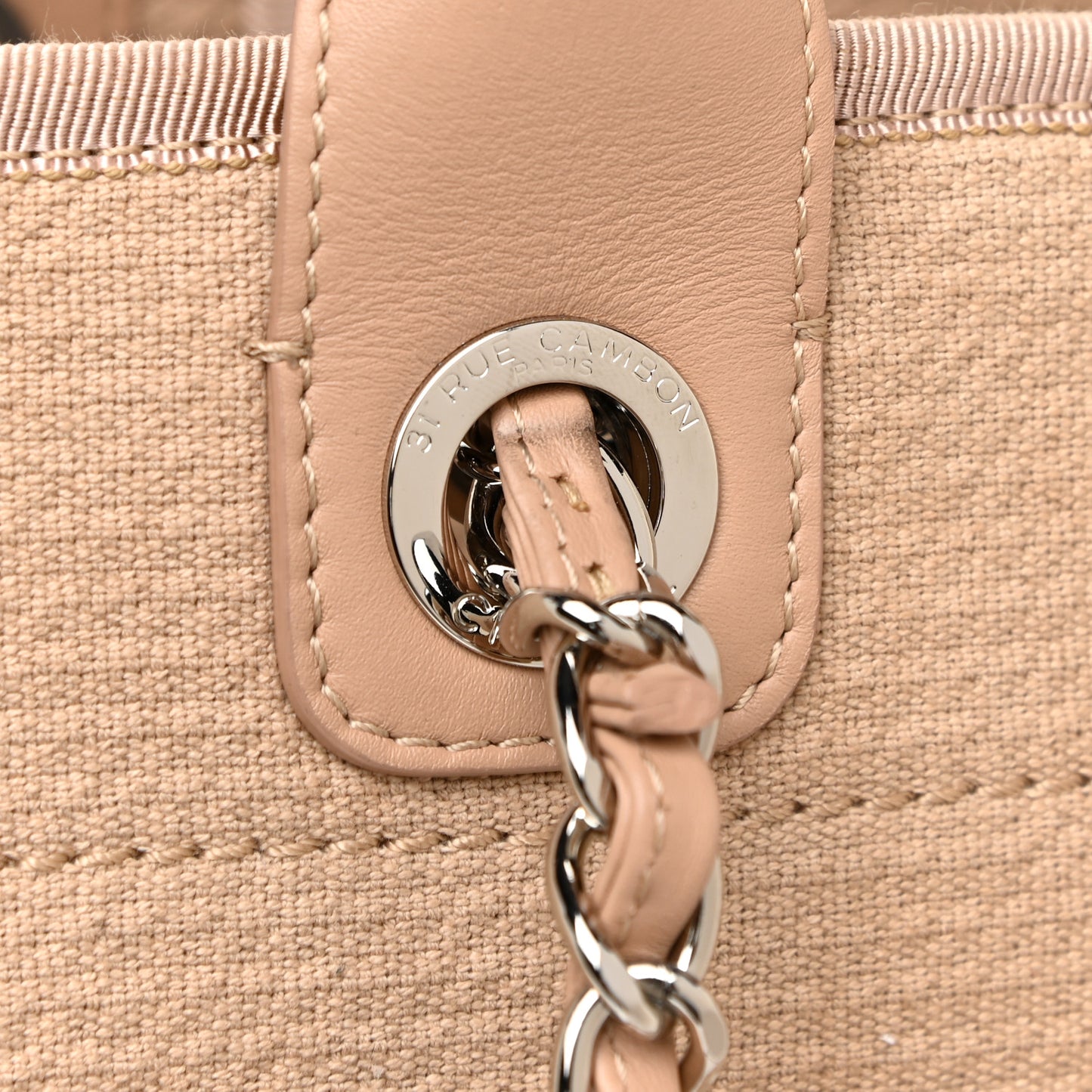Mixed Fibers Medium Deauville Tote Beige