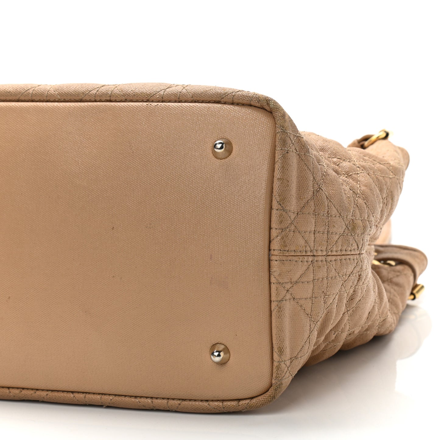 Coated Canvas Cannage Medium Panarea Tote Beige