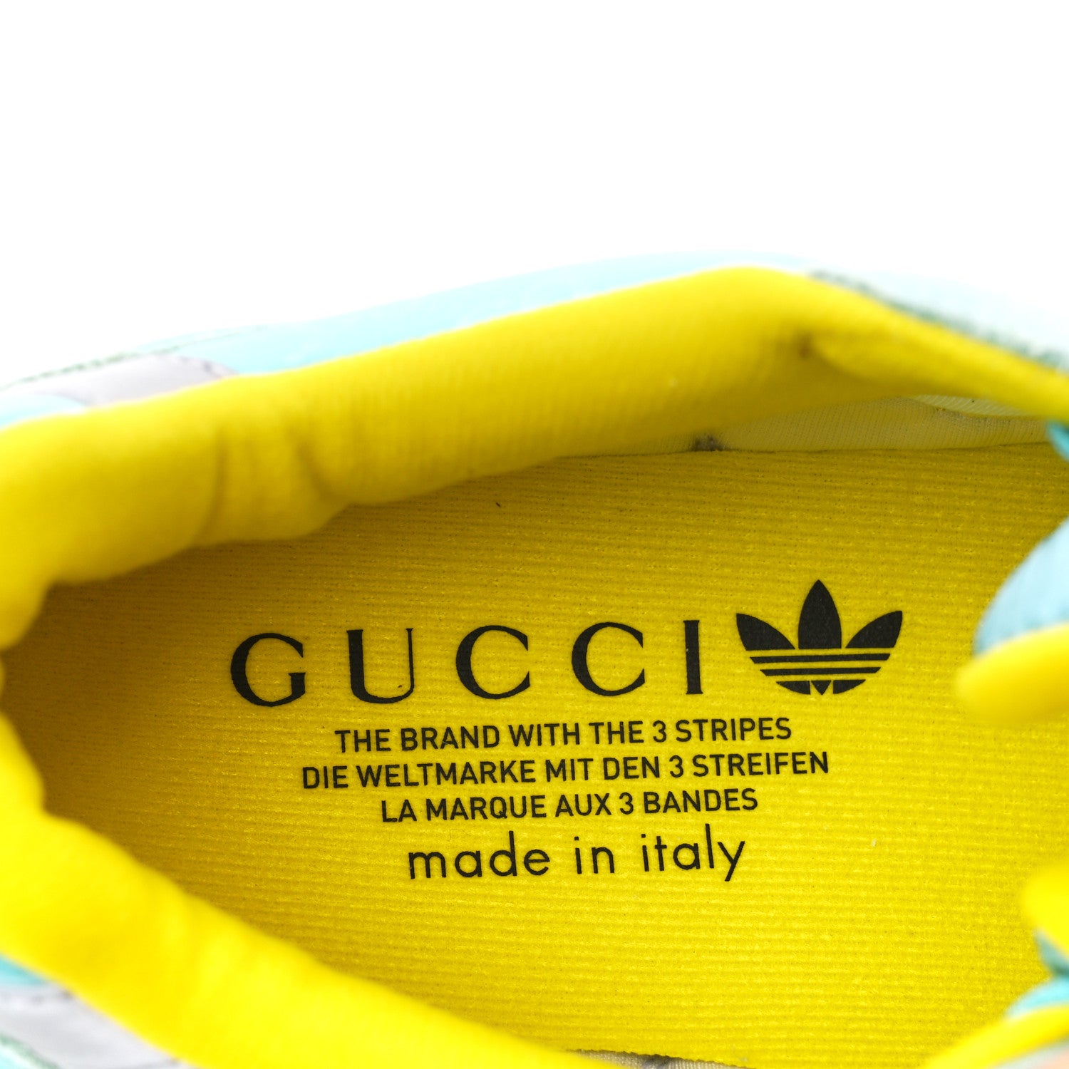 Gucci X ADIDAS Suede Madeira Nylon Jacquard GG Monogram Womens ZX8000 Sneakers 6.5 Aqua 8 of 9