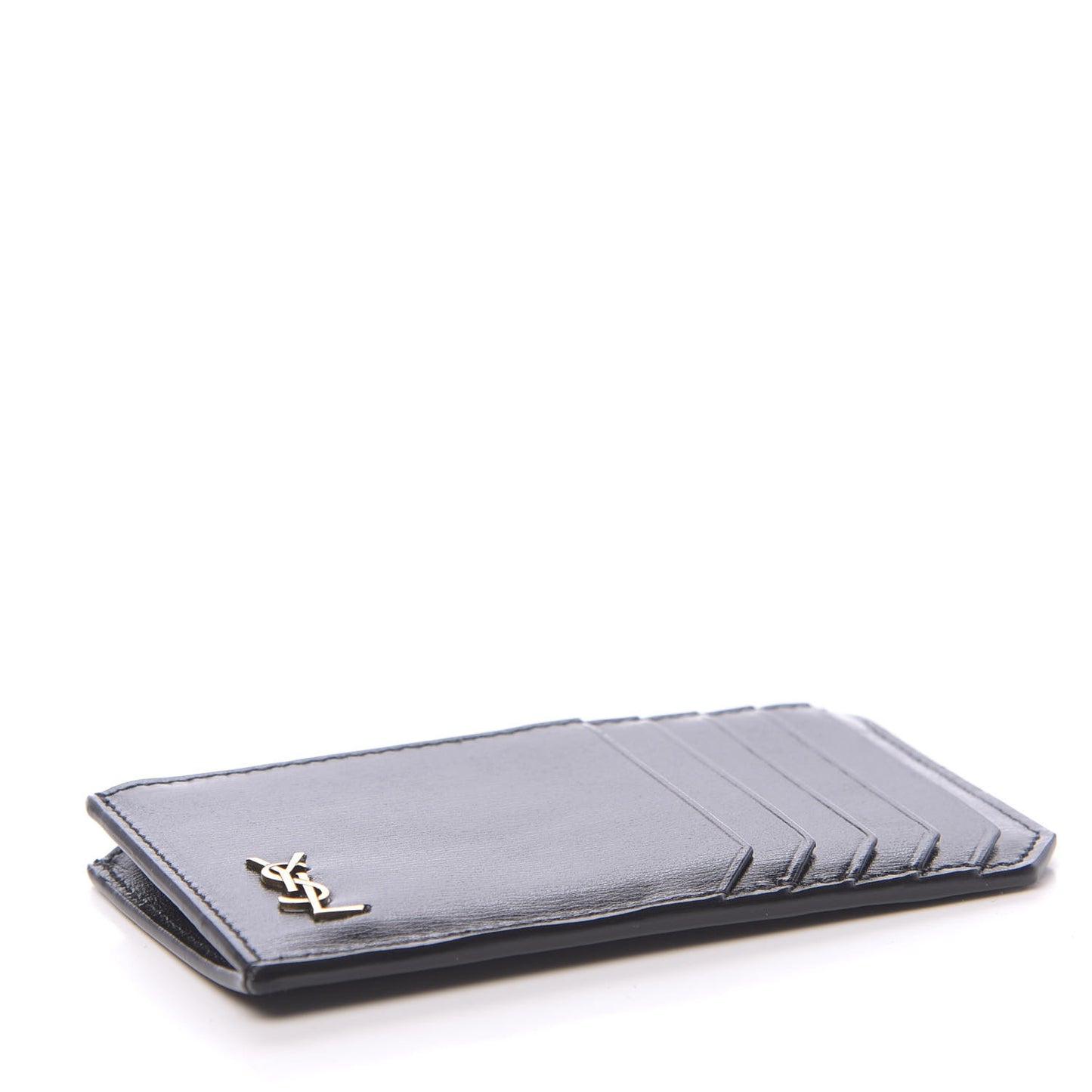Grained Calfskin Monogram 5 Fragments Zip Pouch Card Holder Black