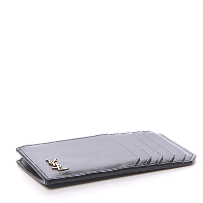 Saint Laurent Grained Calfskin Monogram 5 Fragments Zip Pouch Card Holder Black 4 of 7