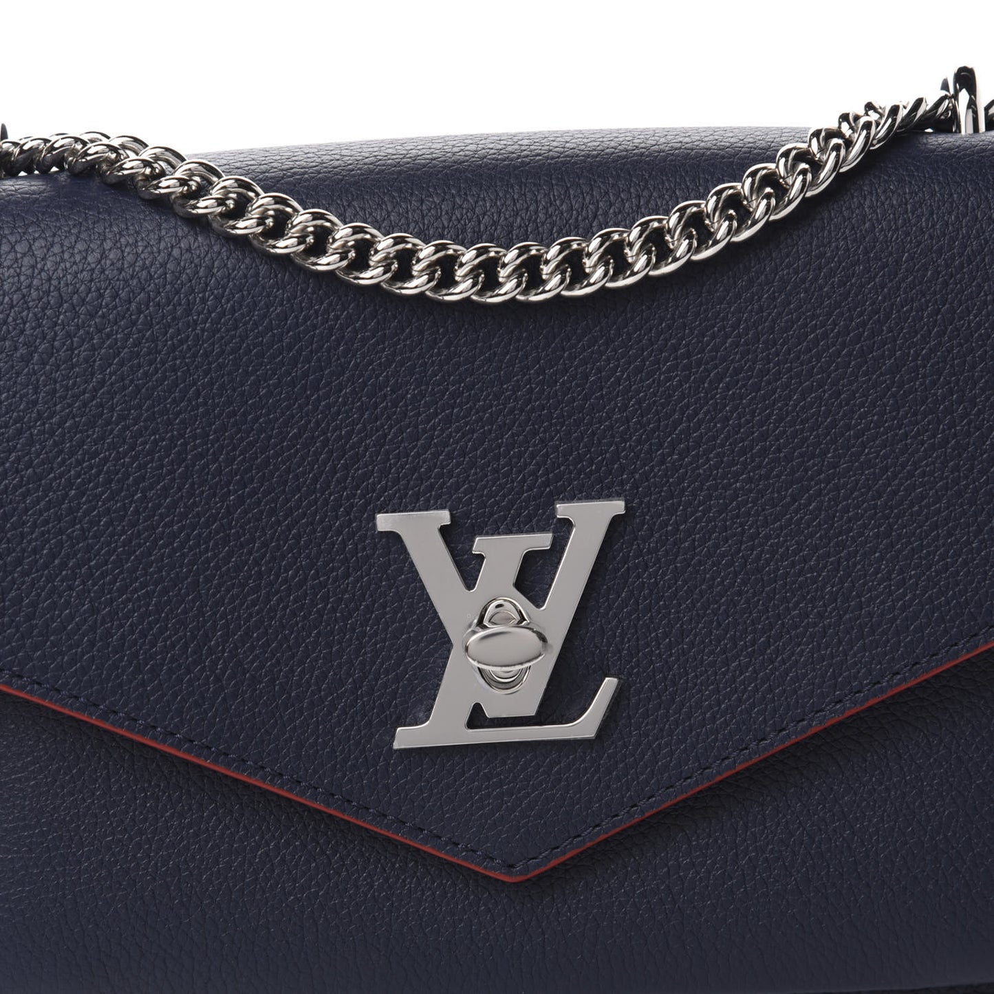 Soft Calfskin Mylockme Chain Bag BB Marine Rouge
