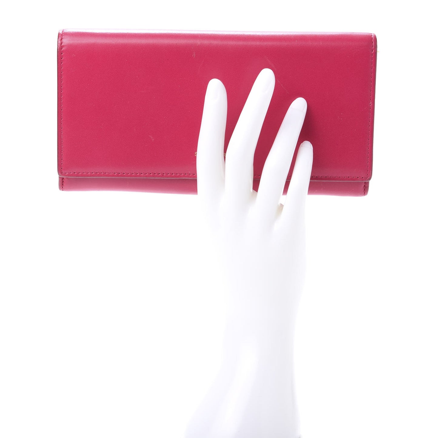 Calfskin Classic Large Marquage Flap Wallet Pink