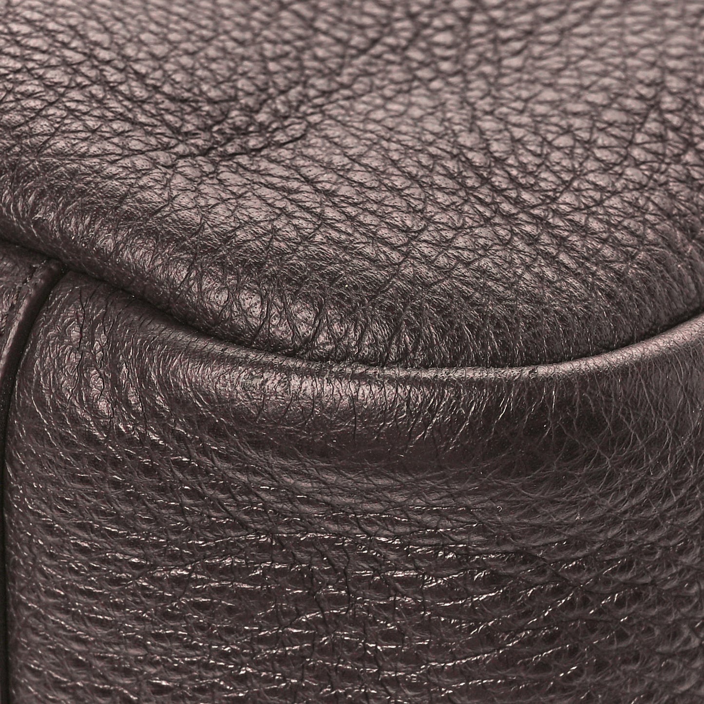 Grained Deerskin Bea Tote Marron Fonce