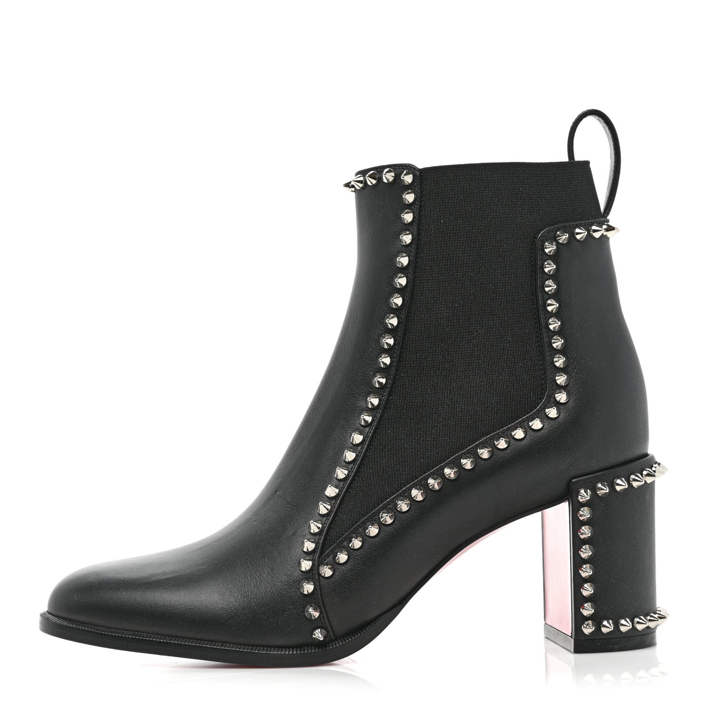 Calfskin Spikes Chelsea Outline Boots 37.5 Black