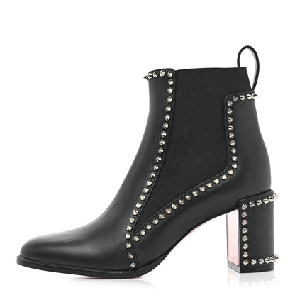 Christian Louboutin Calfskin Spikes Chelsea Outline Boots 37.5 Black 1 of 9