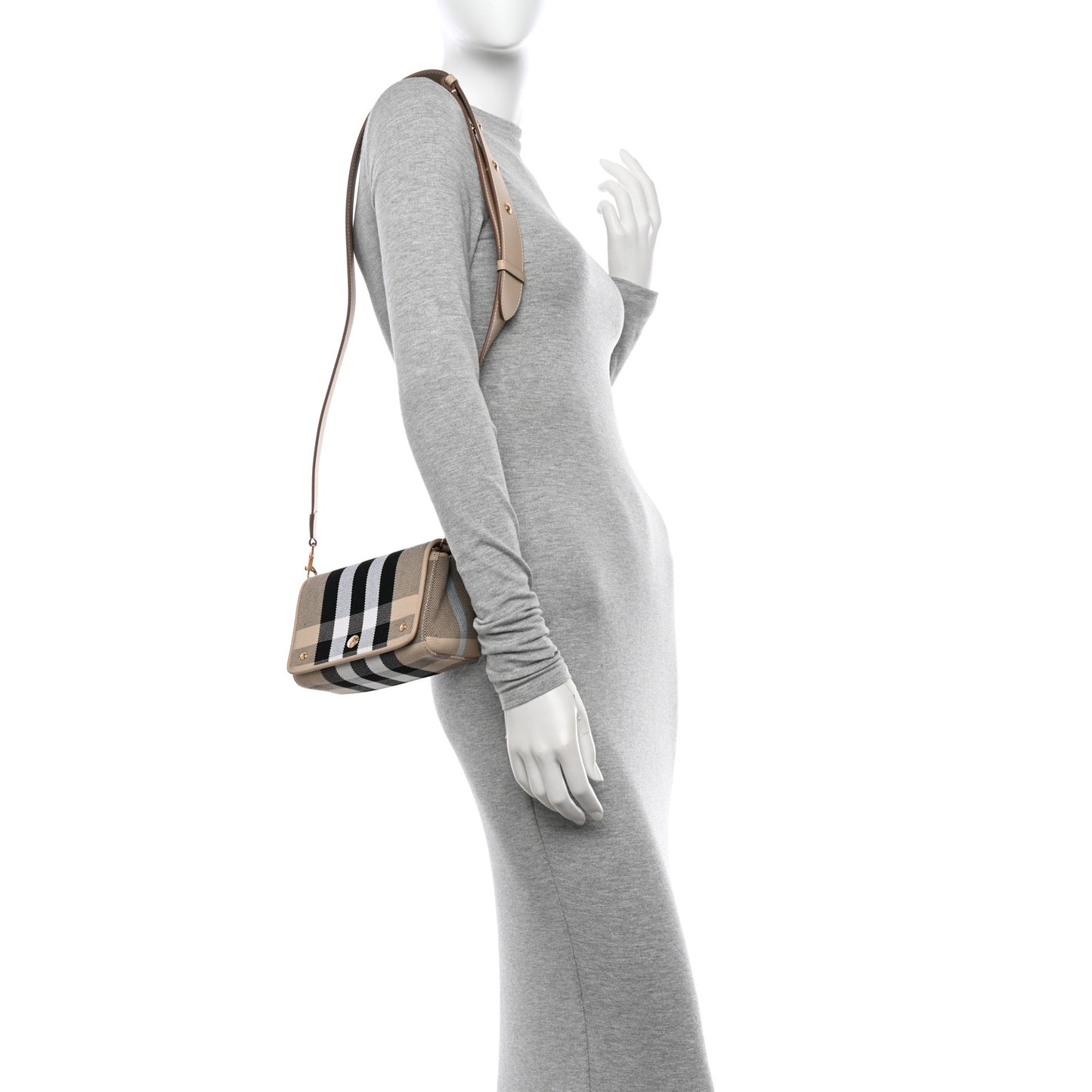 Canvas Check Hackberry Crossbody Bag Soft Fawn