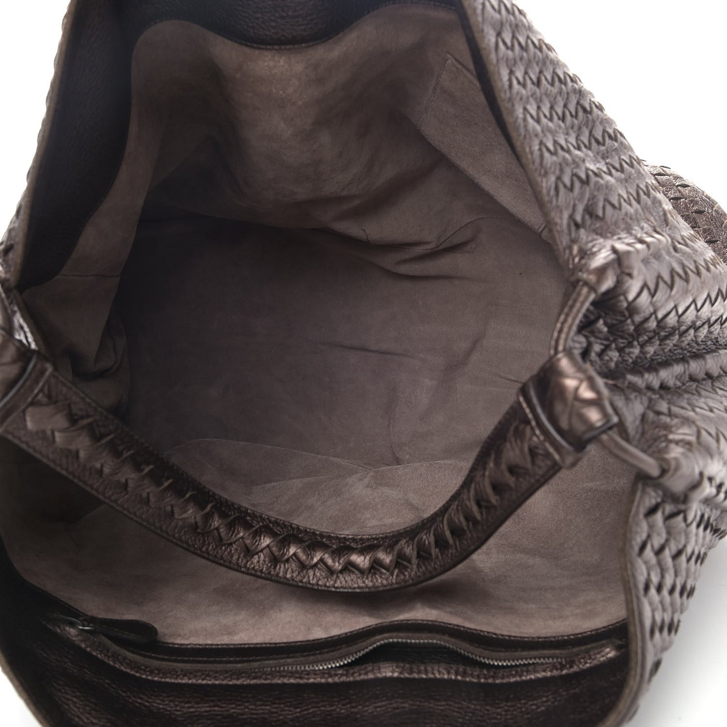 Cervo Intrecciato Shoulder Bag Brown
