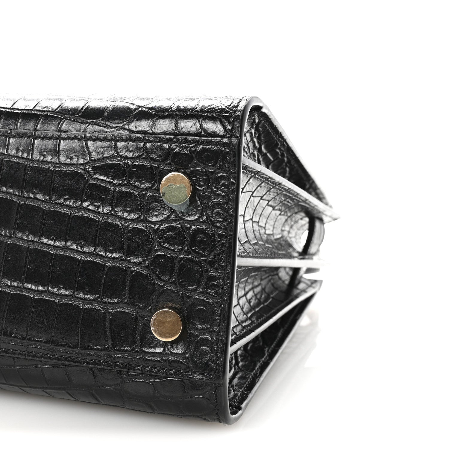 Saint Laurent Calfskin Crocodile Embossed Baby Sac De Jour Black 9 of 9