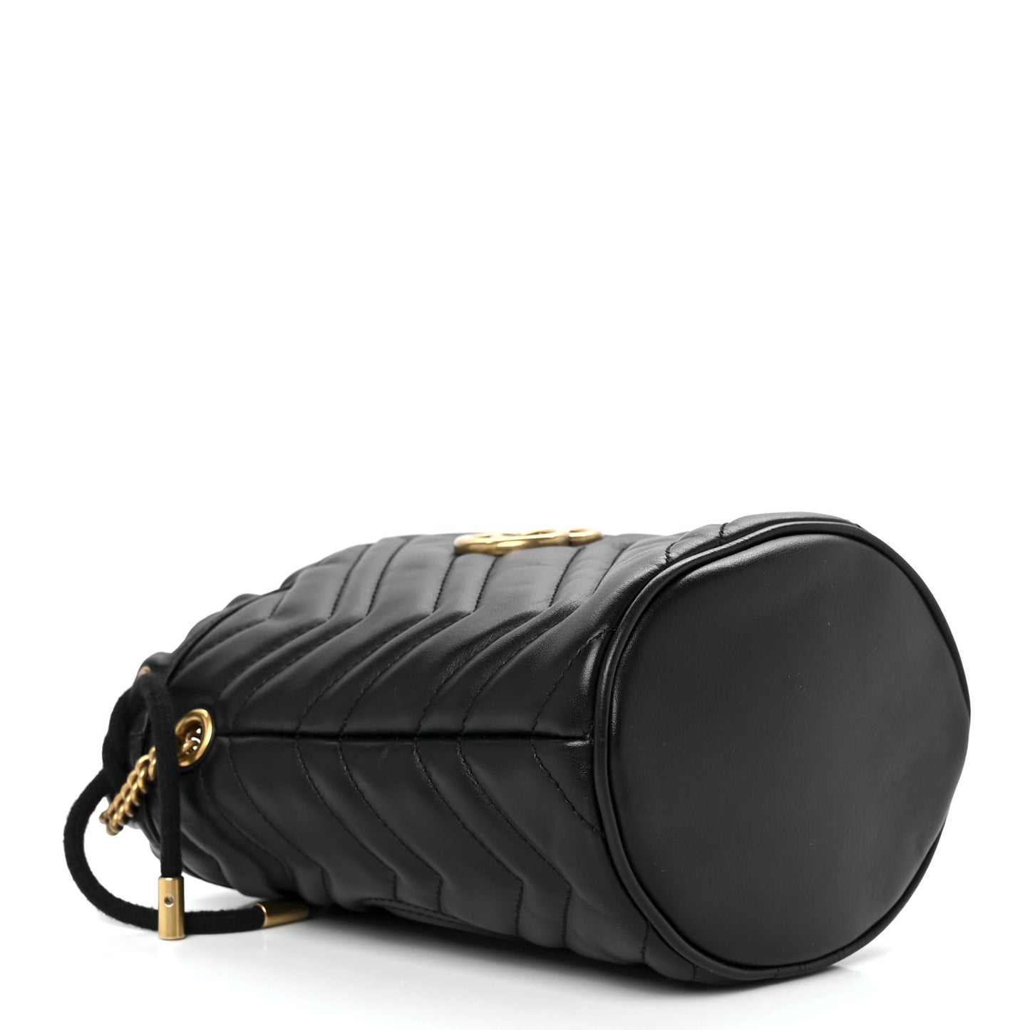 Calfskin Matelasse Mini GG Marmont 2.0 Bucket Bag Black
