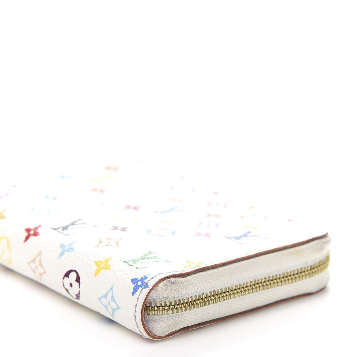 Louis Vuitton Monogram Multicolor Zippy Coin Purse Wallet White Litchi 9 of 9