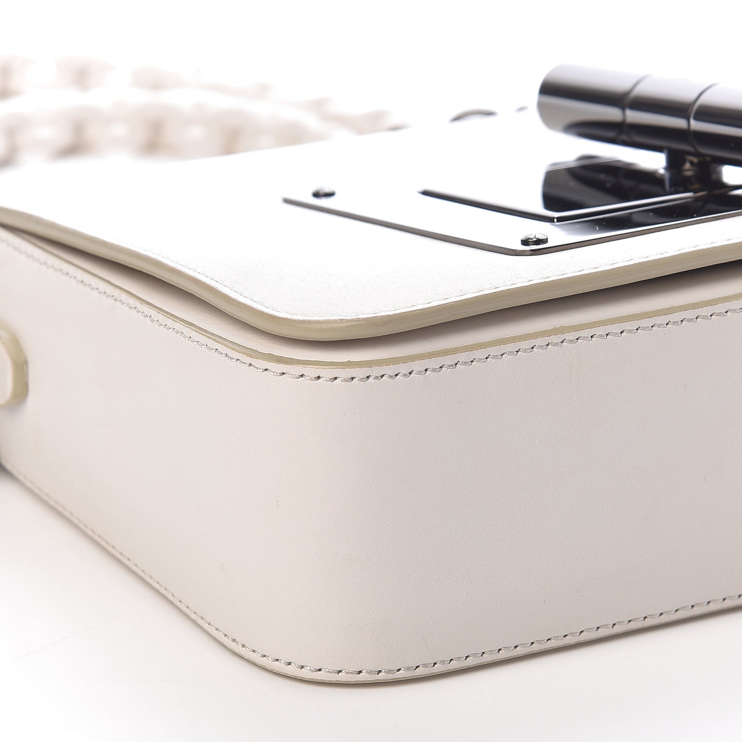Calfskin Medium Natalia Chain Bag Chalk