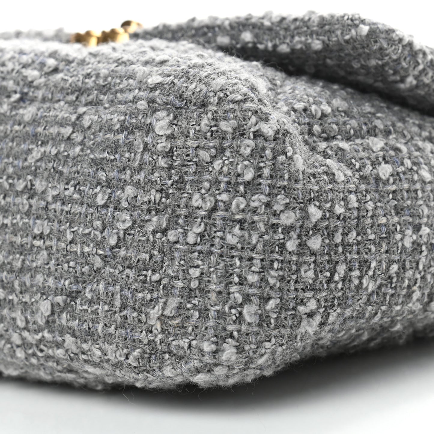 Tweed Quilted Large Chanel 19 Flap Grey