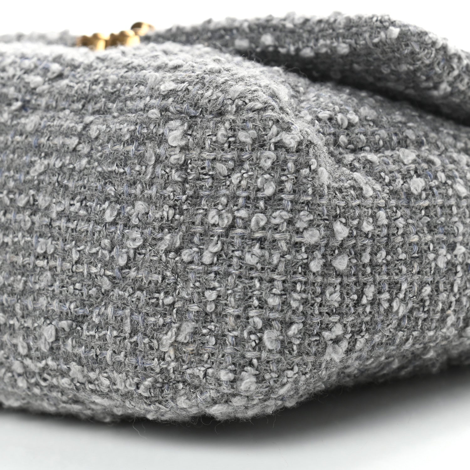 Chanel Tweed Quilted Large Chanel 19 Flap Grey 9 of 9