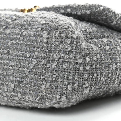 Chanel Tweed Quilted Large Chanel 19 Flap Grey 9 of 9
