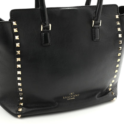 Valentino Garavani Vitello Rockstud Double Handle Tote Black 11 of 12