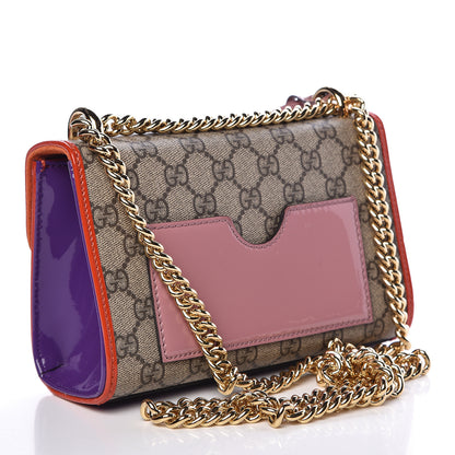 Gucci GG Supreme Monogram Patent Small Padlock Shoulder Bag Multicolor 3 of 12