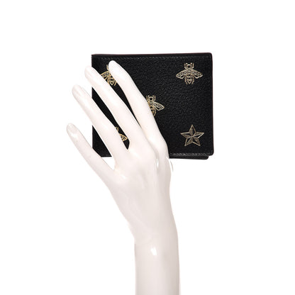 Gucci Calfskin Bee Star Bi-Fold Wallet Black 2 of 7
