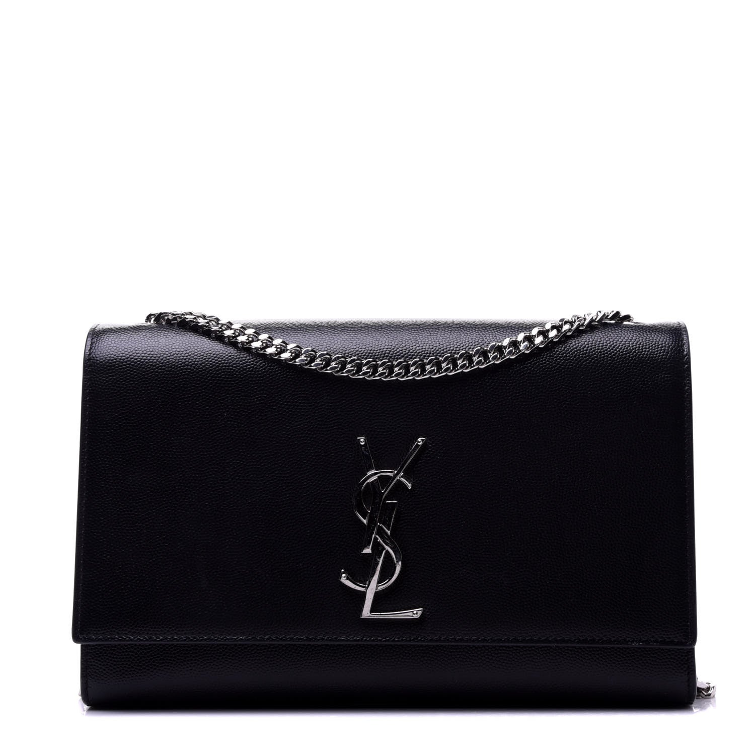 Saint Laurent Grain De Poudre Medium Classic Monogram Kate Satchel Black 1 of 10