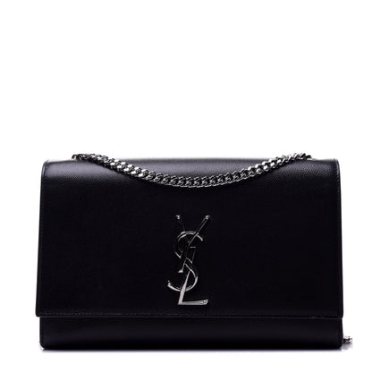 Saint Laurent Grain De Poudre Medium Classic Monogram Kate Satchel Black 1 of 10