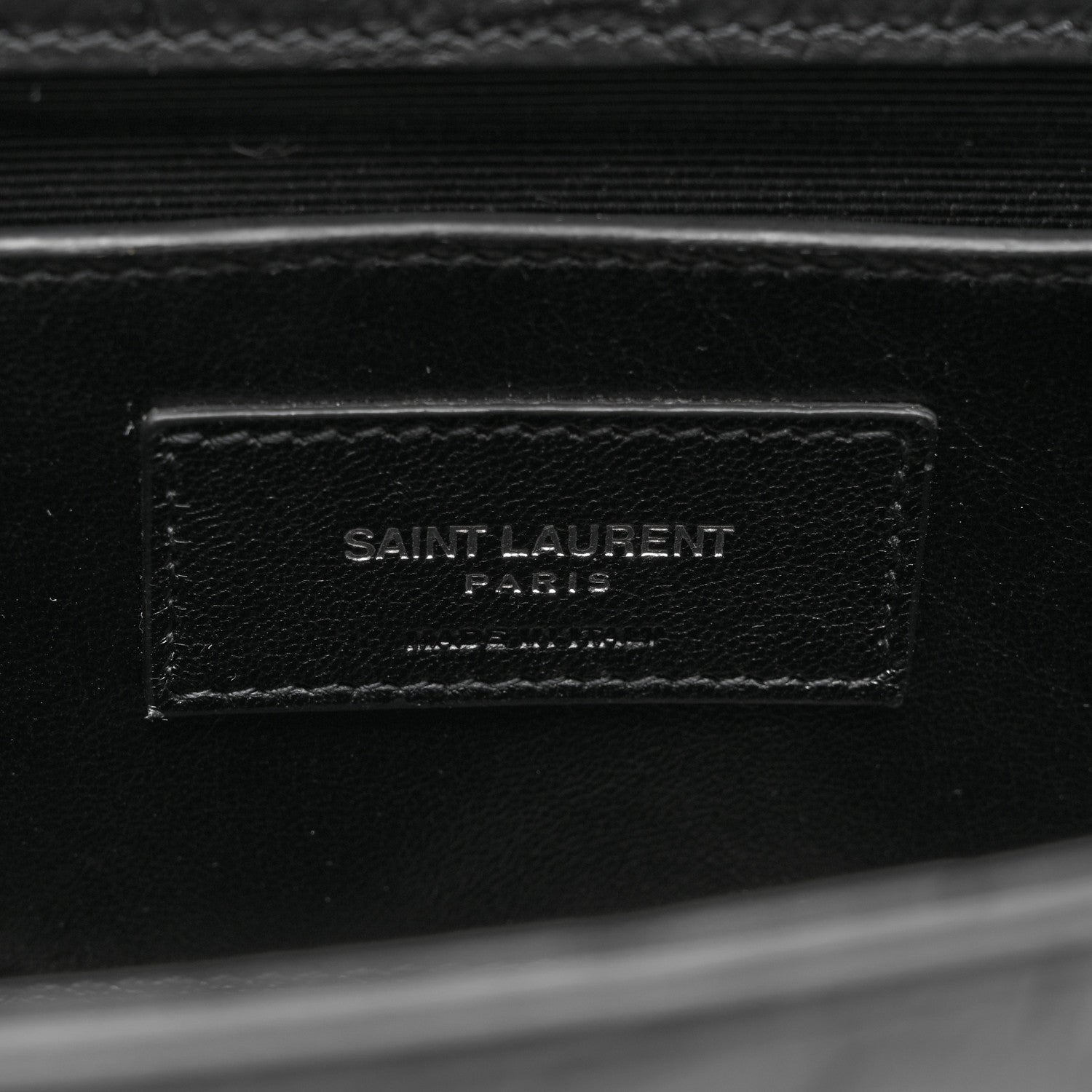 Saint Laurent Calfskin Crocodile Embossed Medium Classic Monogram Kate Tassel Satchel Black 6 of 9