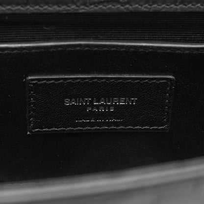 Saint Laurent Calfskin Crocodile Embossed Medium Classic Monogram Kate Tassel Satchel Black 6 of 9