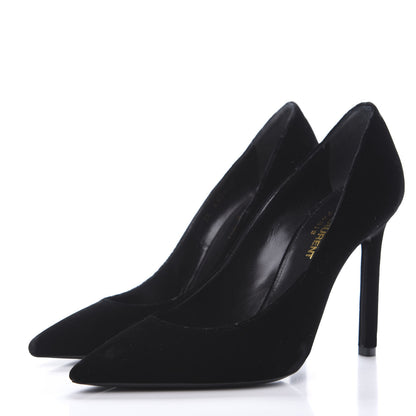 Saint Laurent Velvet Anja 105 Pumps 36.5 Black 3 of 11