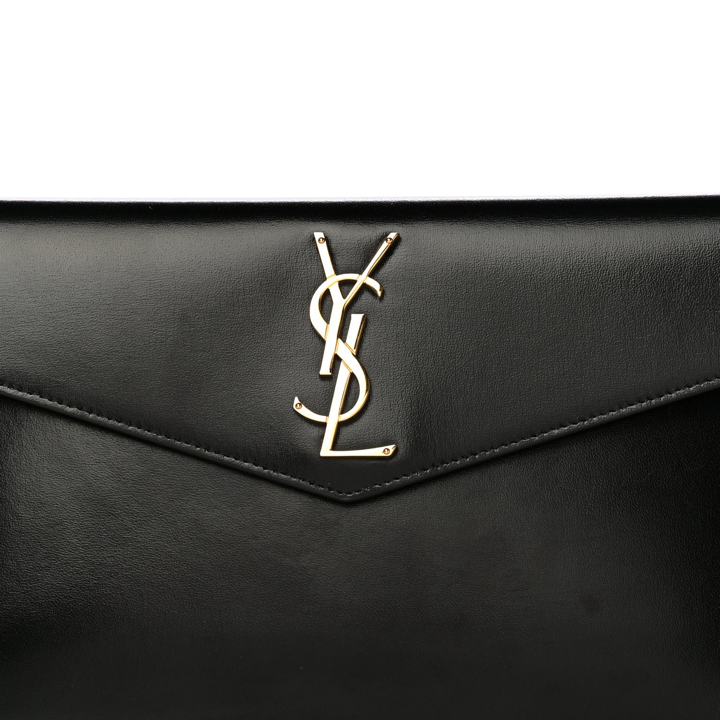 Smooth Shiny Calfskin Monogram Uptown Pouch Black