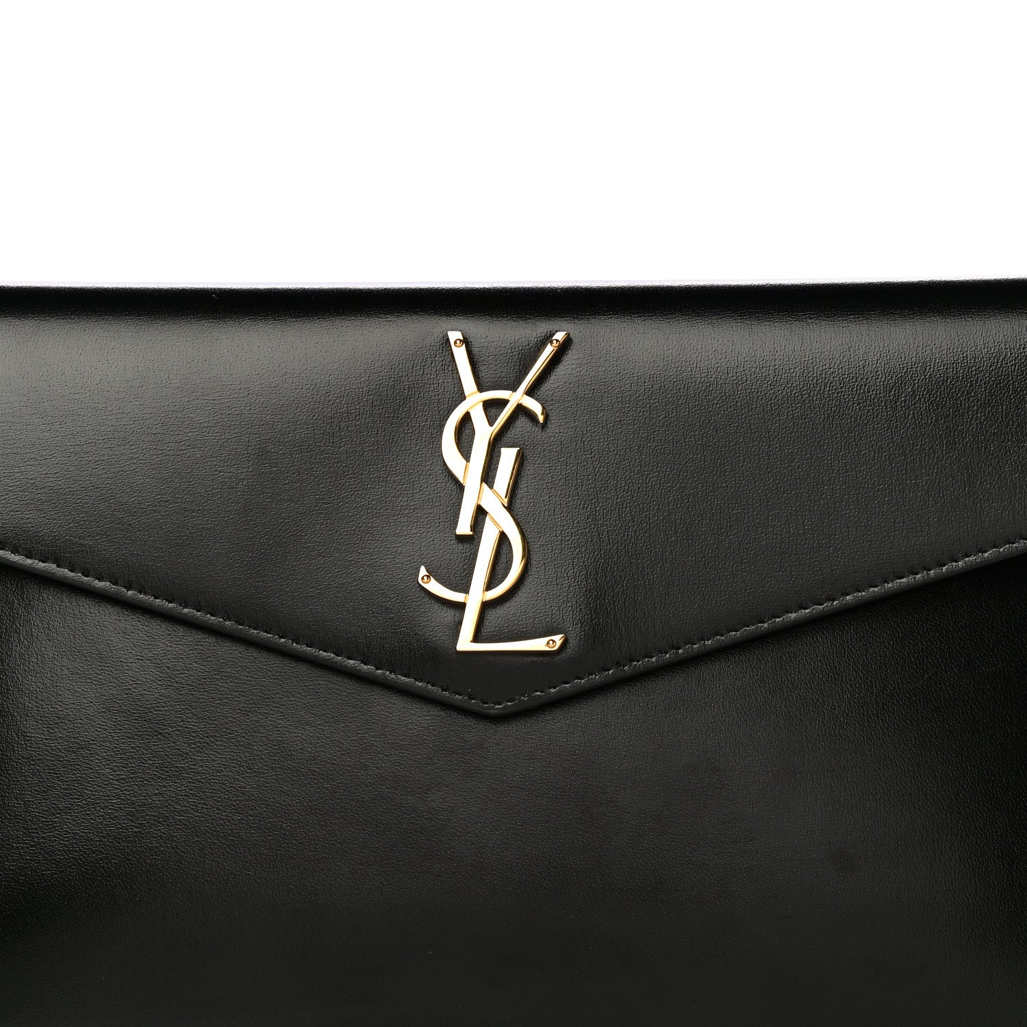 Saint Laurent Smooth Shiny Calfskin Monogram Uptown Pouch Black 7 of 14