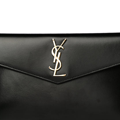 Saint Laurent Smooth Shiny Calfskin Monogram Uptown Pouch Black 7 of 14