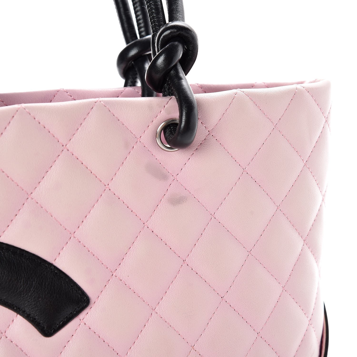 Chanel Calfskin Quilted Medium Cambon Tote Pink Black 17 of 20