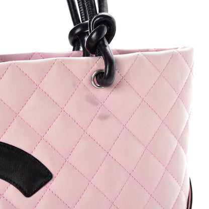 Chanel Calfskin Quilted Medium Cambon Tote Pink Black 17 of 20