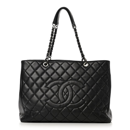 Chanel Caviar Quilted XXL Grand Shopping Tote GST Dark Grey 1 of 17