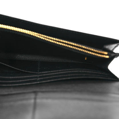 Prada Saffiano Metal Continental Flap Wallet Black 6 of 14