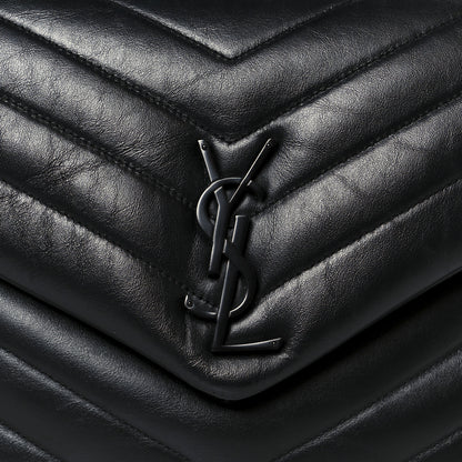 Saint Laurent Calfskin Y Quilted Monogram Monochrome Medium Loulou Chain Satchel Black 9 of 11
