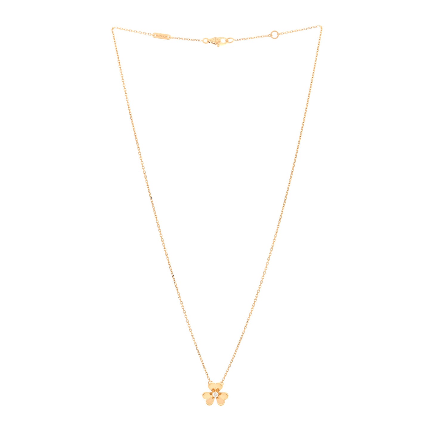 18K Yellow Gold Diamond Mini Frivole Pendant Necklace