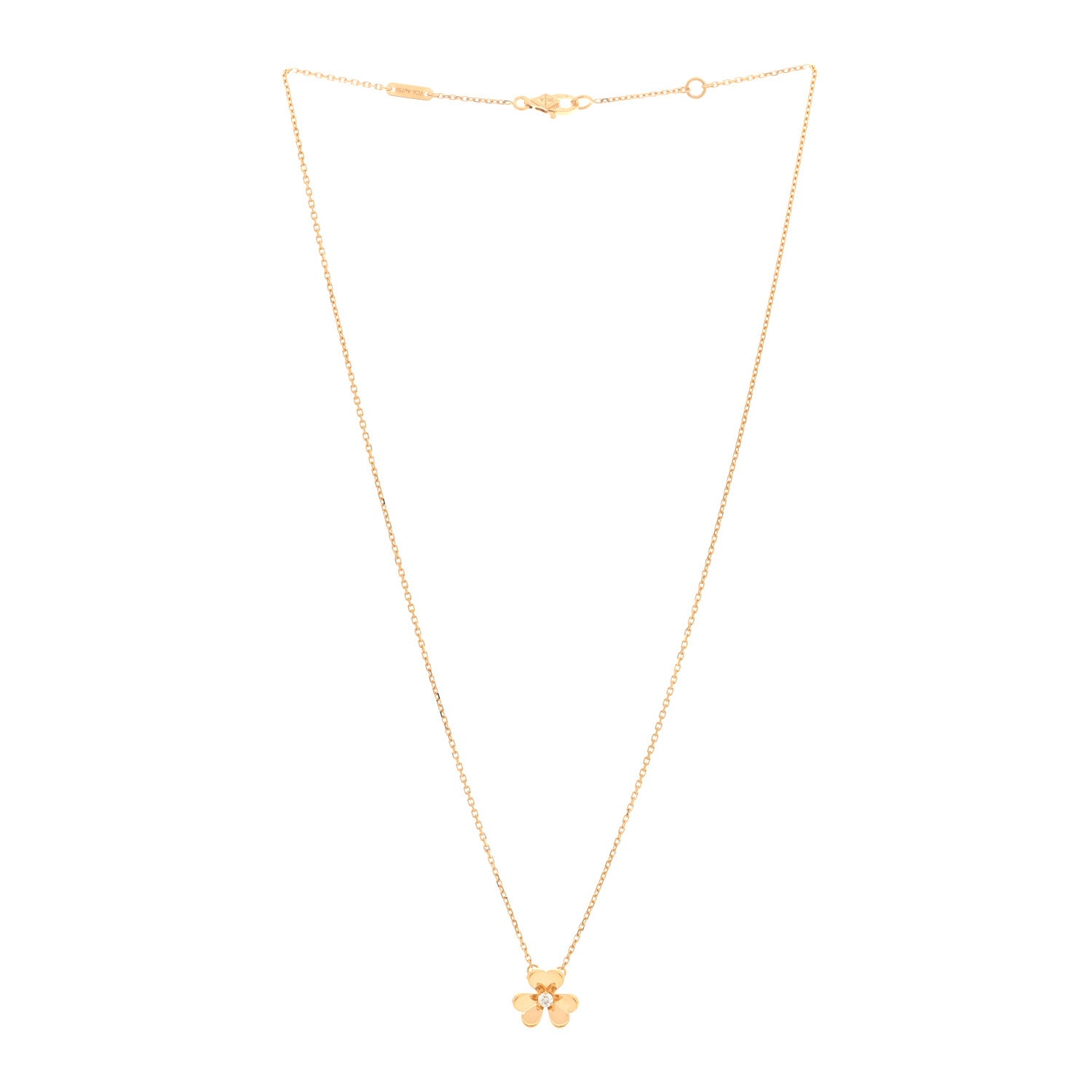 Van Cleef & Arpels 18K Yellow Gold Diamond Mini Frivole Pendant Necklace 3 of 5