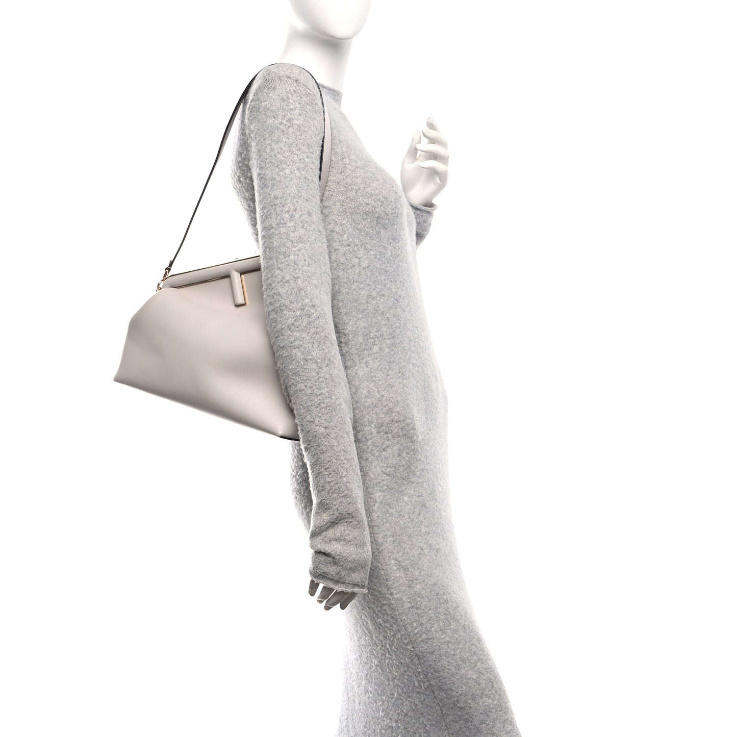 Shiny Nappa Medium Fendi First  Ghiaia